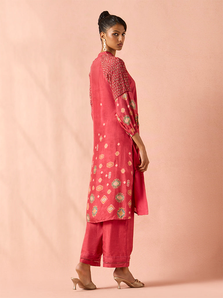 Printed Kurta Set – Pink