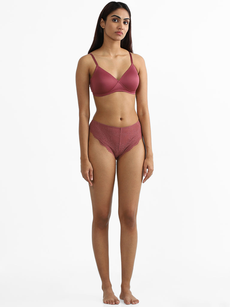 Wunderlove Pink Invisible Lace Brief