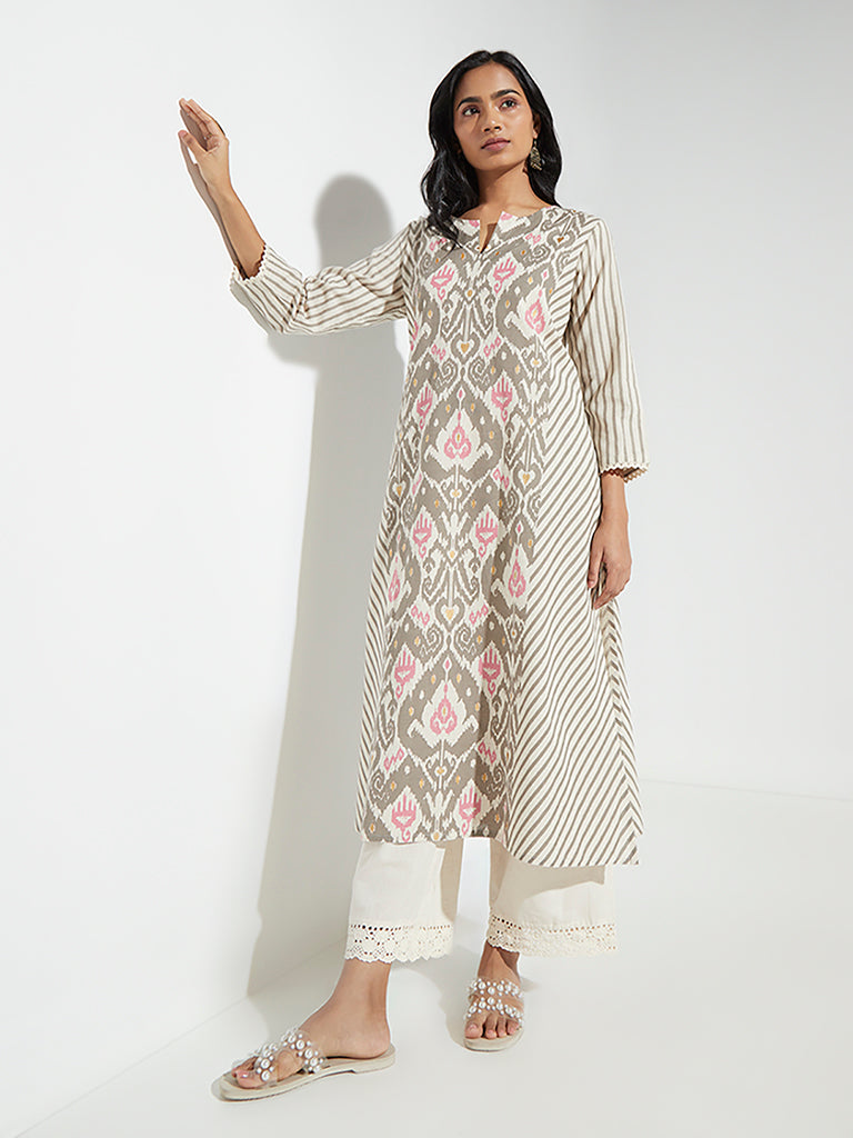 Buy Utsa Yellow Indigo Leaf Printed Kurta From Westside, 60% OFF