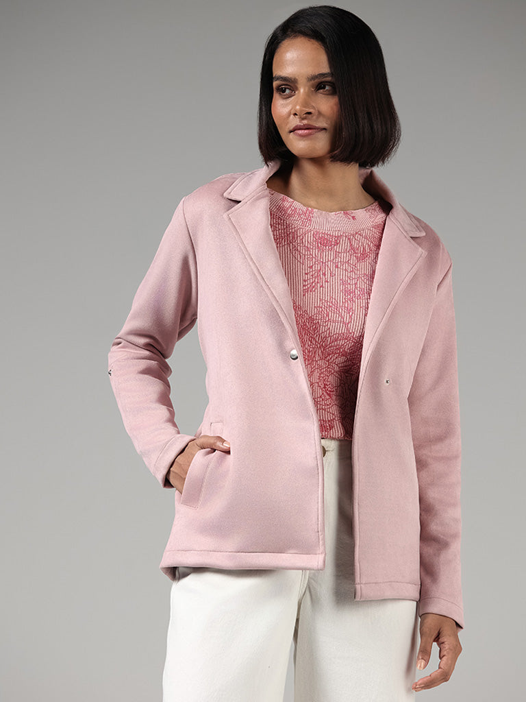 Pink suede clearance coat