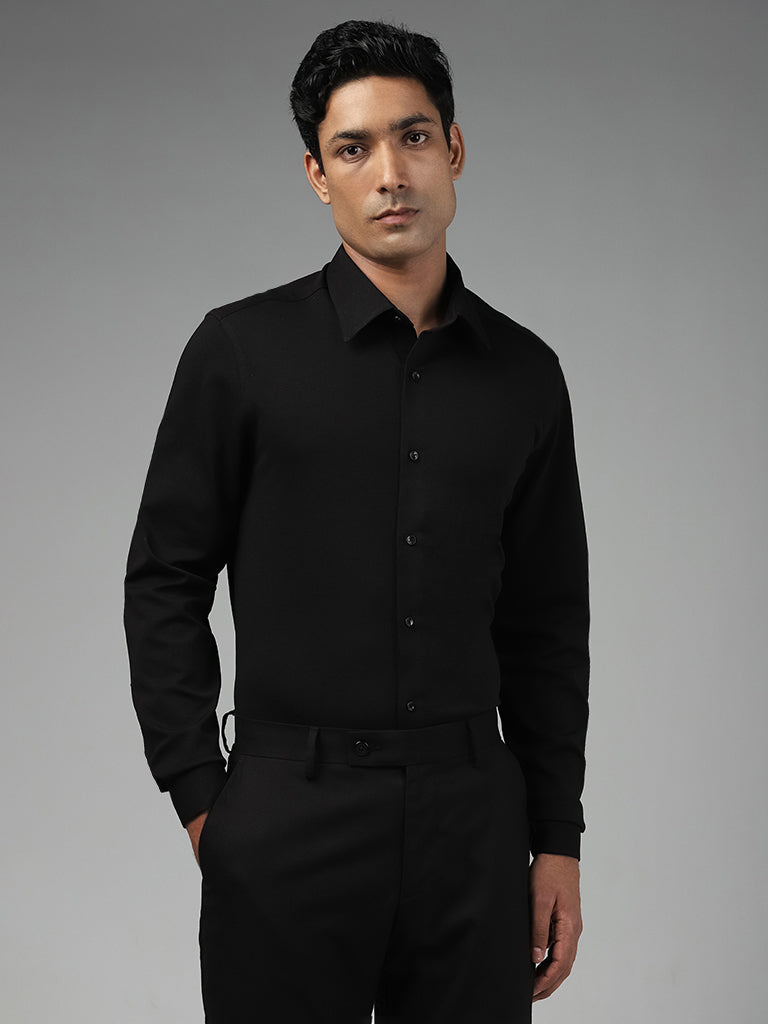 Plain black dress outlet shirt