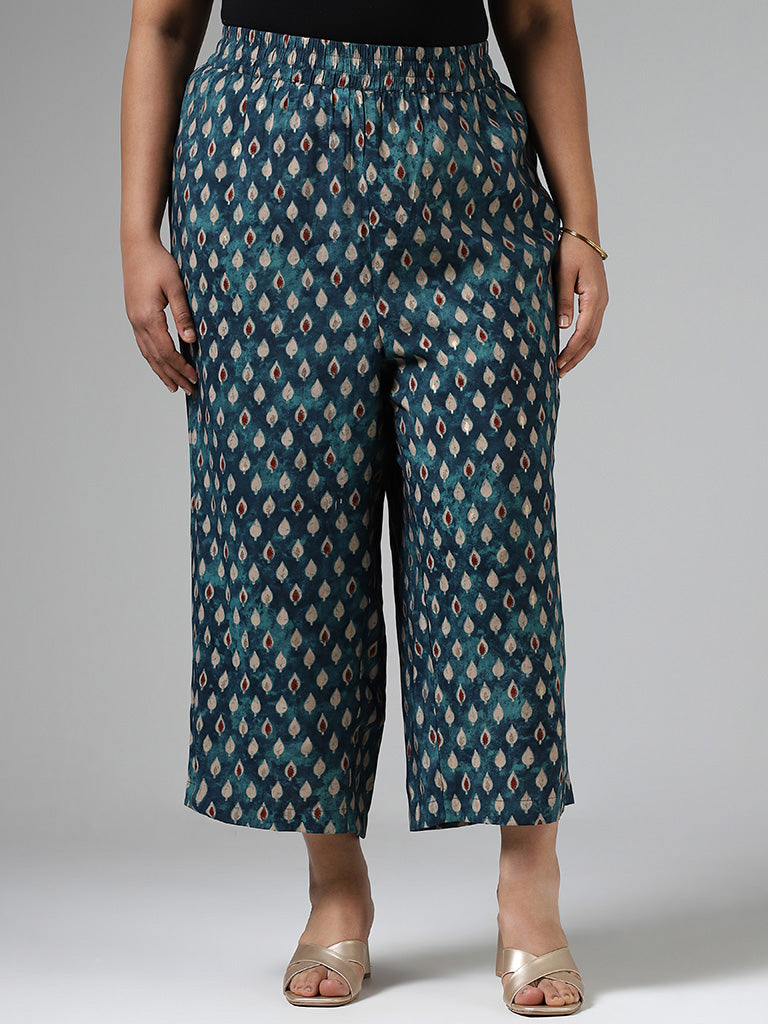 Louis Vuitton Monogram Printed Denim Pants Indigo. Size 38