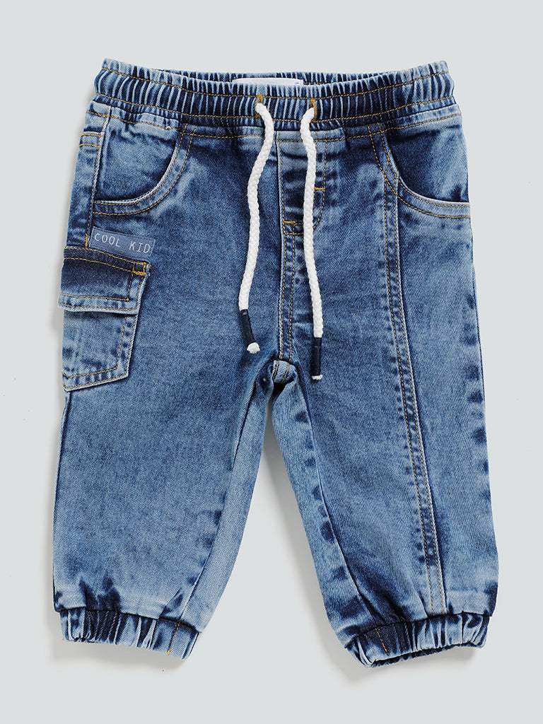 Buy HOP Baby Blue Jogger-Style Jeans from Westside