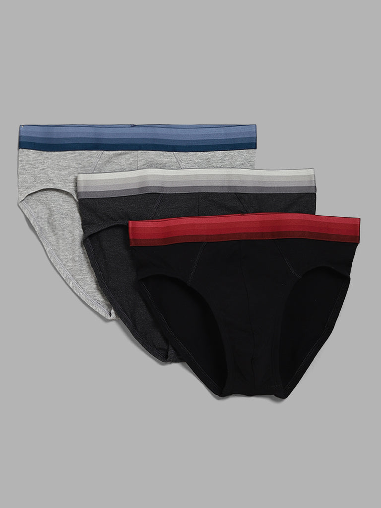 Buy WES Lounge Multicolor Cotton Briefs - Pack of 3 from Westside