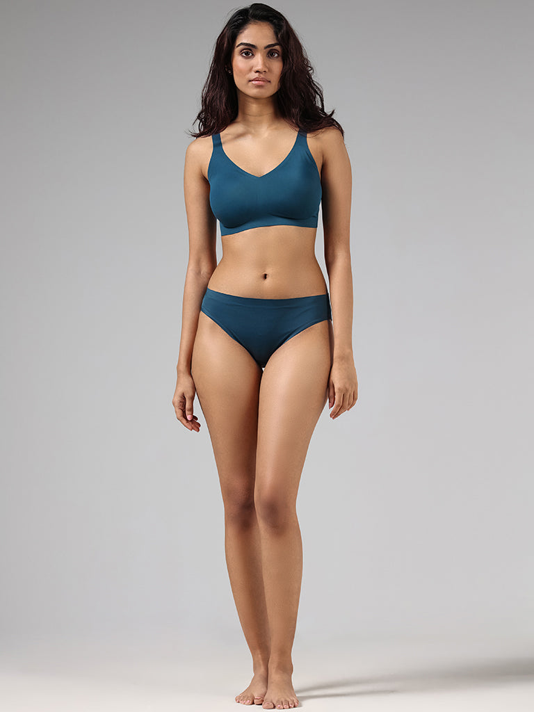 Buy Wunderlove Teal Invisible Full Coverage Bra from Westside