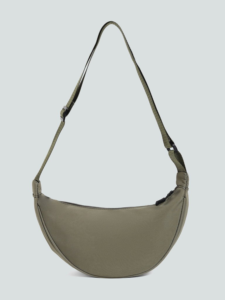 The Row Slouchy Banana Cross Body Bag - Dark Khaki