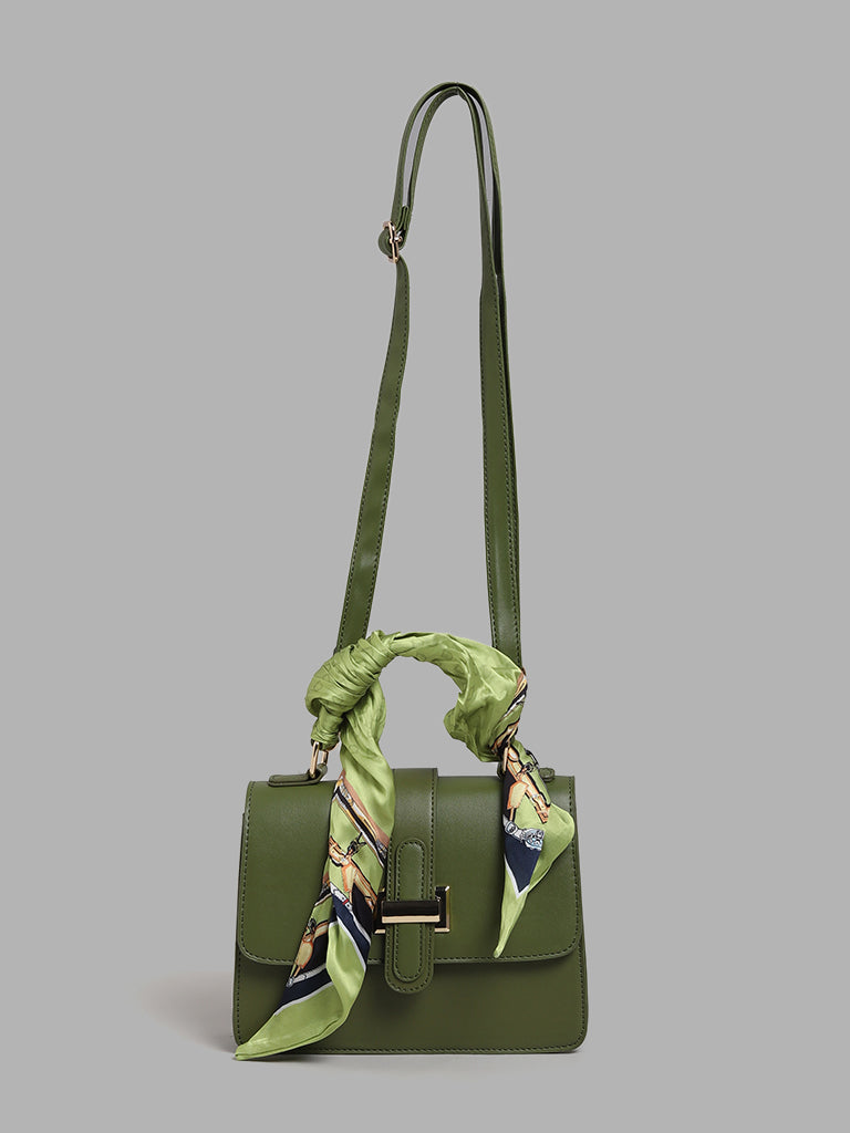 Olive cheap suede handbag