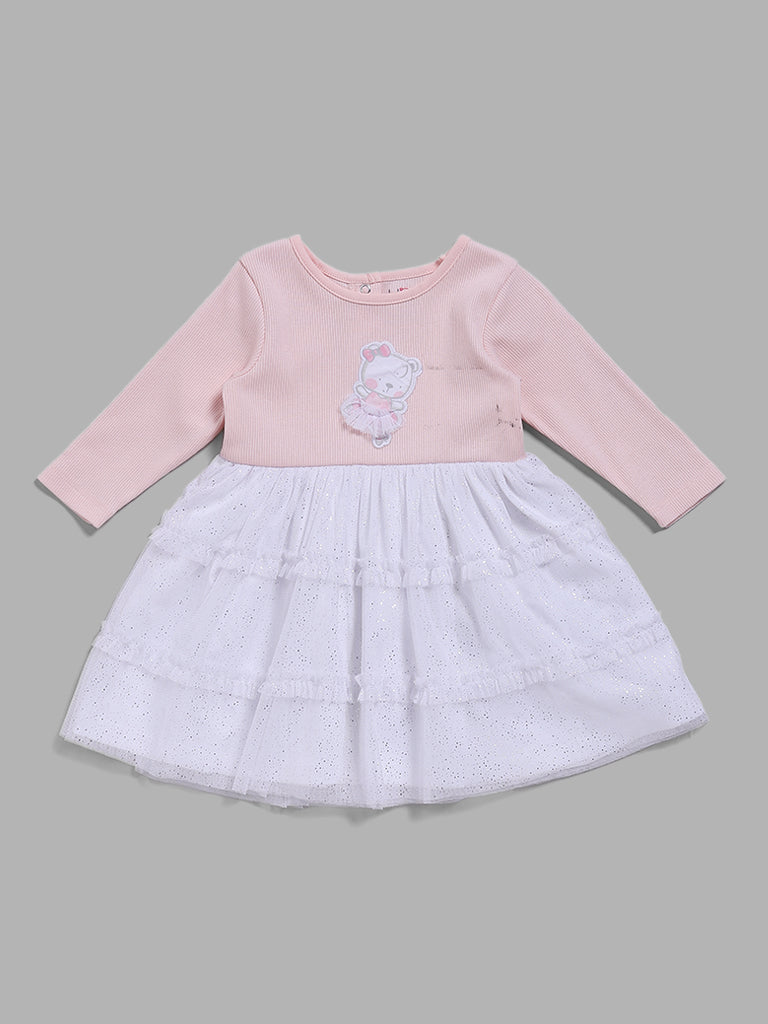 Buy HOP Baby Pink Bear Printed Dress from Westside