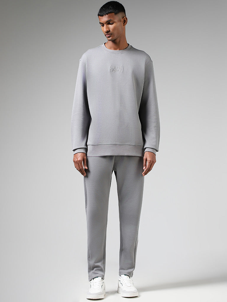 Buy Studiofit Solid Grey Relaxed Fit Track Pants from Westside