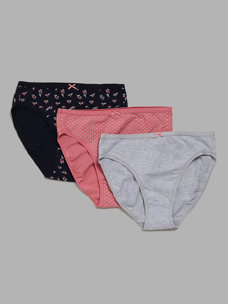 3 Pack Women's Cotton High Leg Brief Underwear