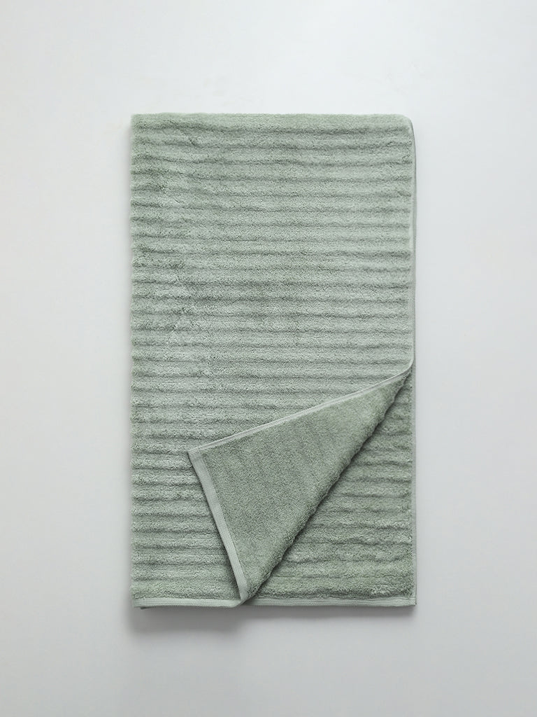 Buy Westside Home Sage Green Self-Striped Bath Towel from Westside