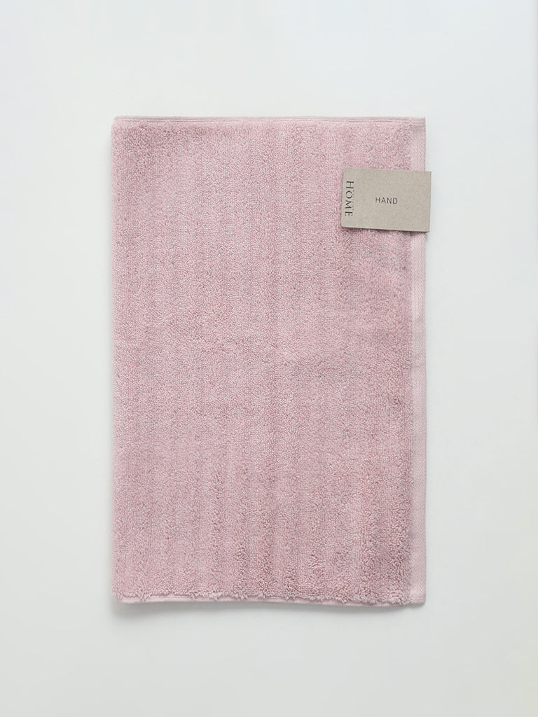 Buy Westside Home Light Pink Self-Striped Hand Towel from Westside