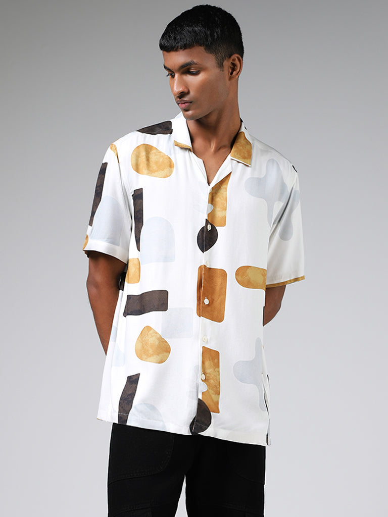 Buy Nuon White Color Block Shirt from Westside