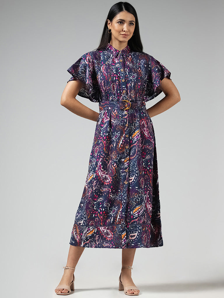 Paisley print sales shirt dress