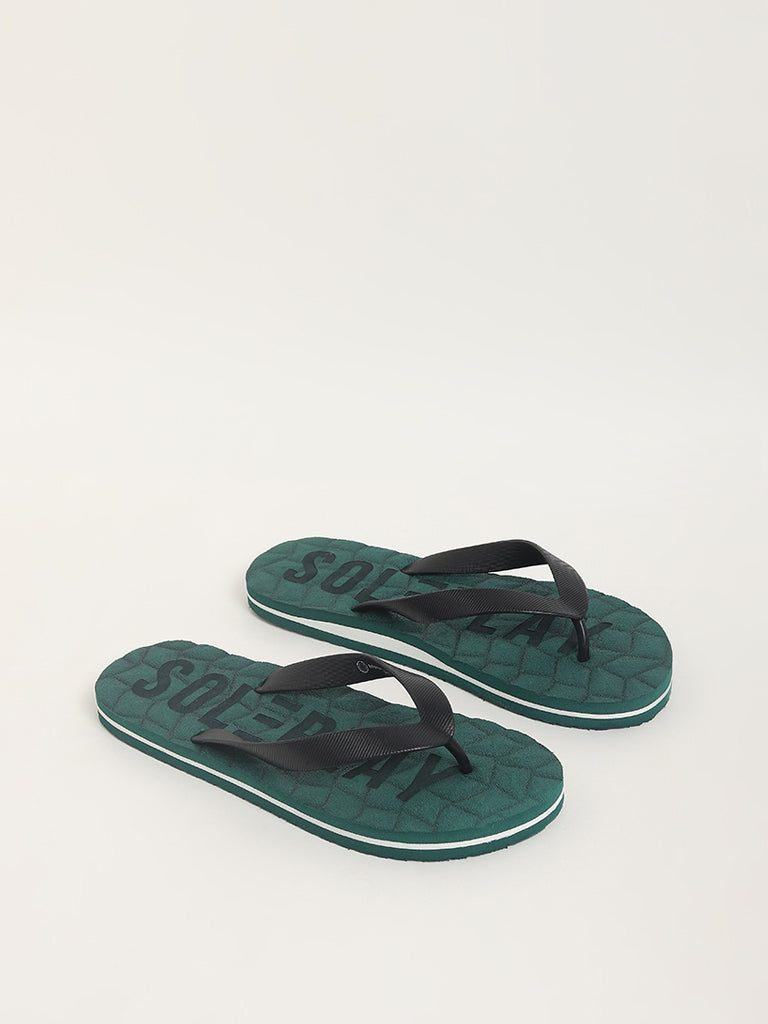 Buy SOLEPLAY Green Textured Flip Flop from Westside