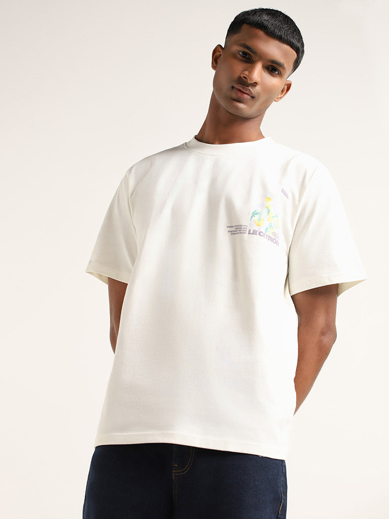 Nuon Off White Printed T-Shirt