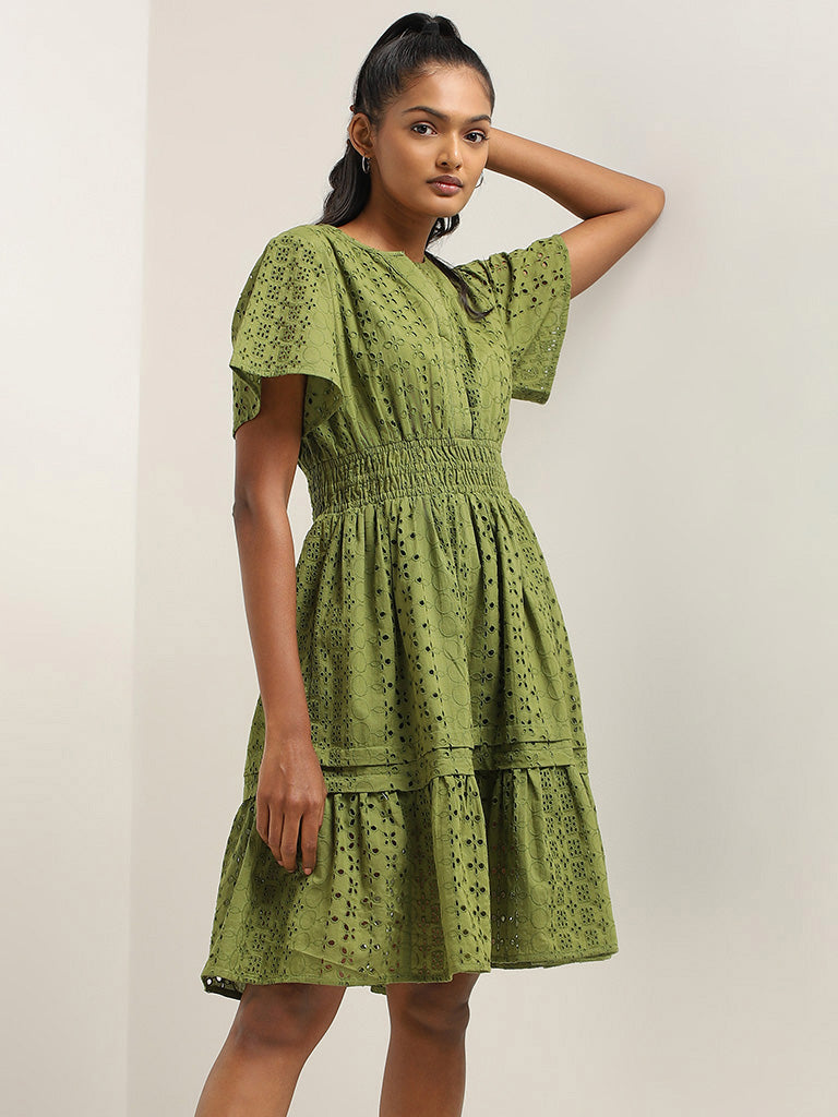 Green deals work dress