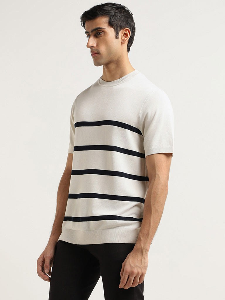 off white t shirt stripes