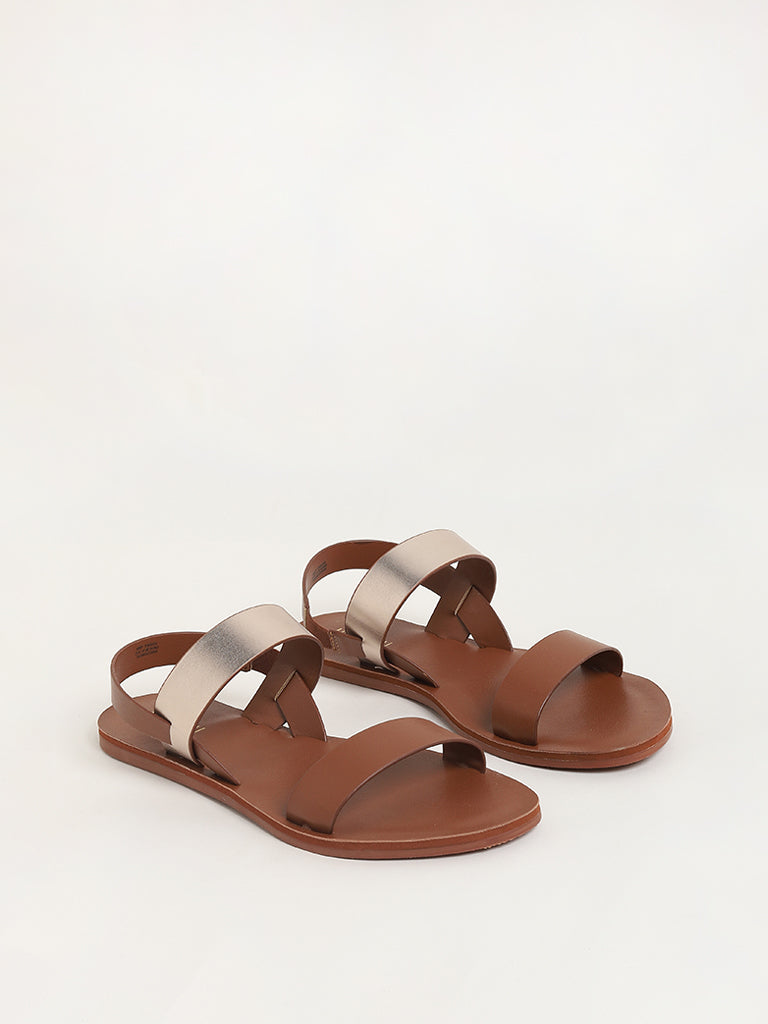 Rose gold best sale double strap sandals