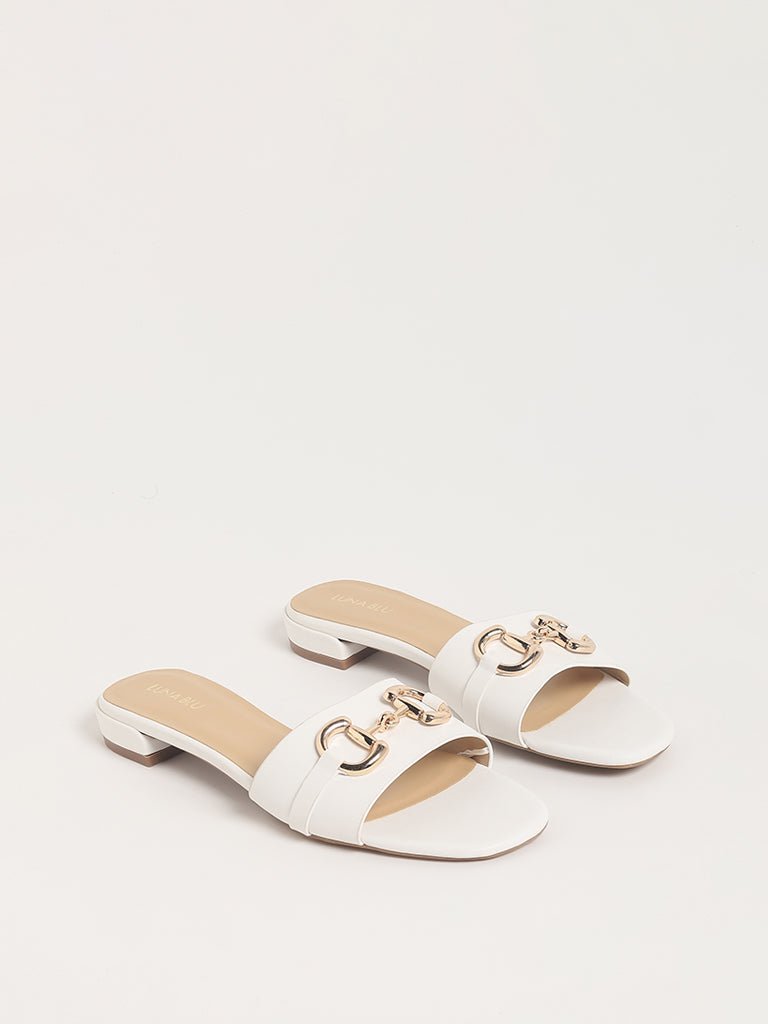 White slip on discount sandals