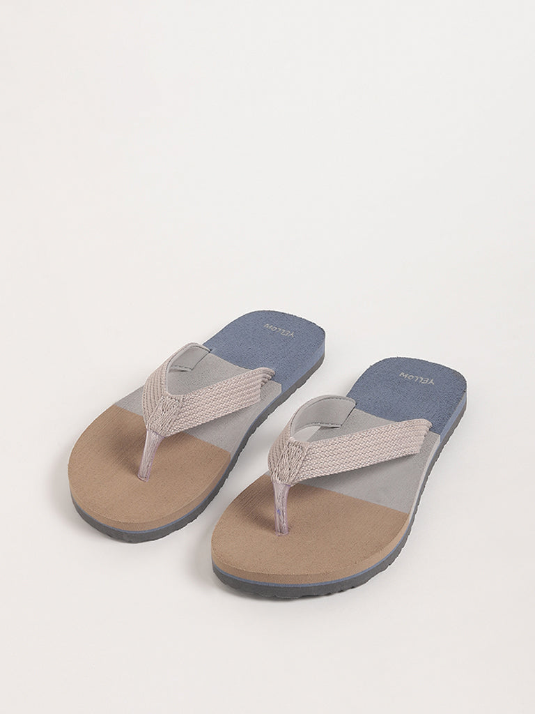 Buy Yellow Grey Printed Flip Flop from Westside