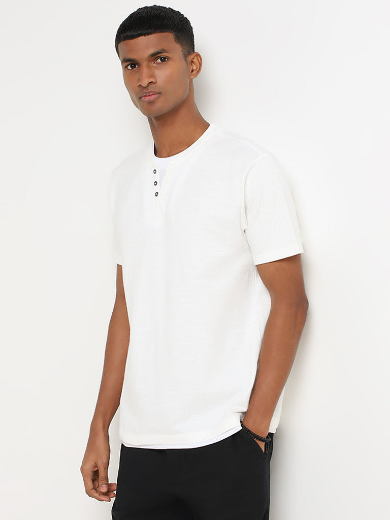 Off 2025 white henley