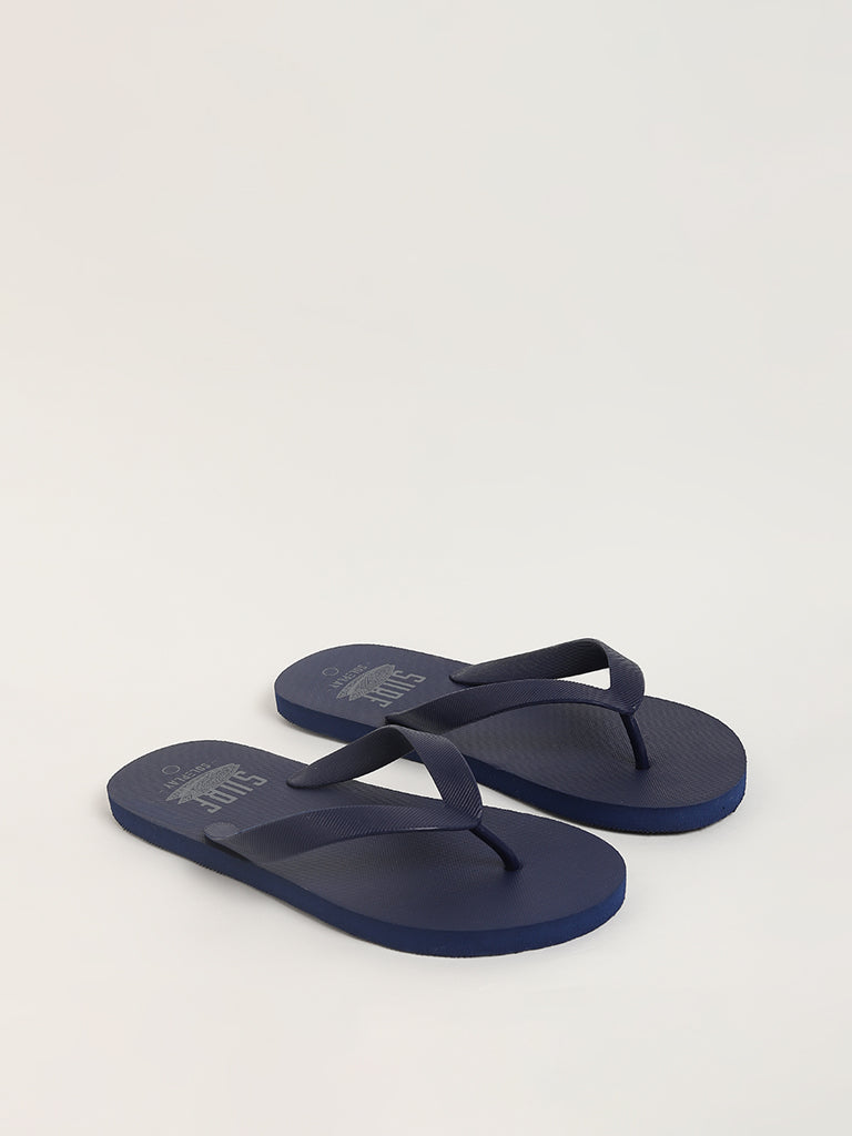 Mens navy 2024 blue flip flops