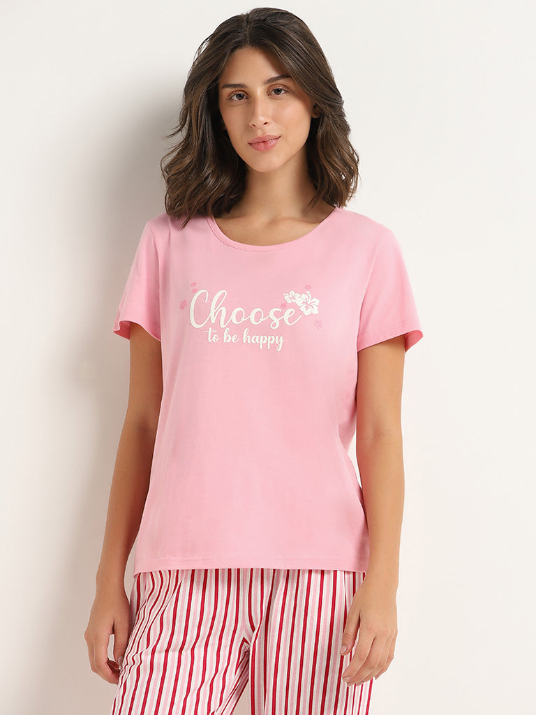 Buy Wunderlove Pink Gingham-Printed Shirt & Shorts Set from Westside