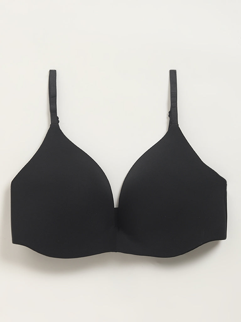 Buy Wunderlove Black Lace Invisible Bra from Westside