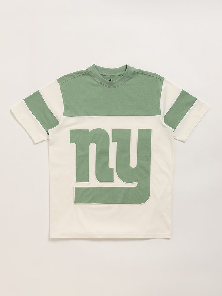 Buy Y&F Kids Off-White Printed T-Shirt from Westside