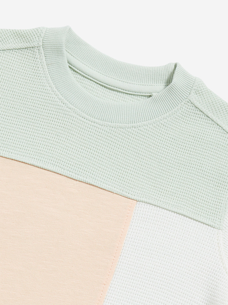 Westside HOP Kids Multicolour Colour blocked Cotton T-Shirt for Casual Wear Zoomed View