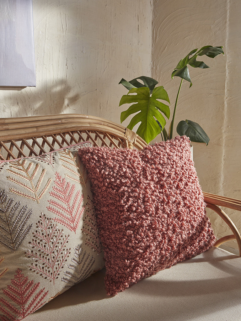 Buy Westside Home Dusty Pink Textured Cushion Cover from Westside