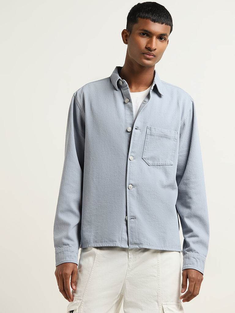 Light blue cotton jacket best sale