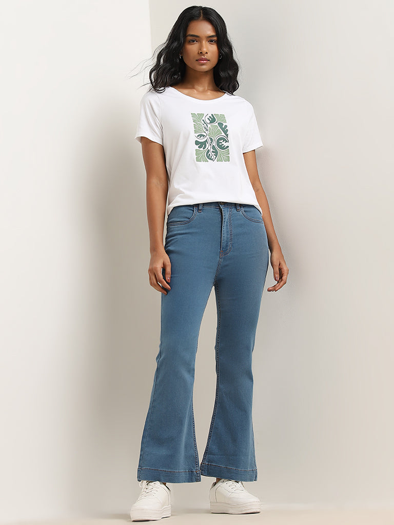 Buy LOV Blue Straight Fit Mid Rise Jeans from Westside