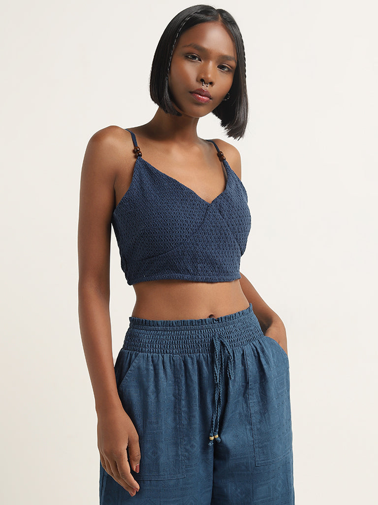 Forever 21 blue crop top on sale