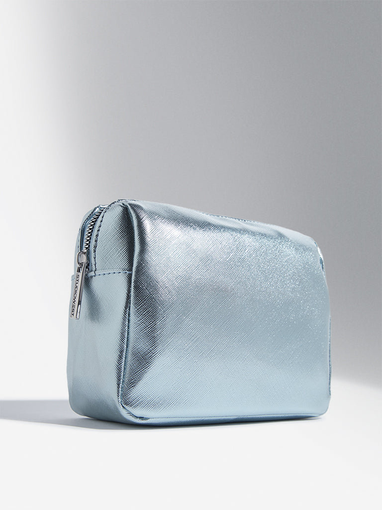 Buy Studiowest Light Blue Metallic Pouch from Westside