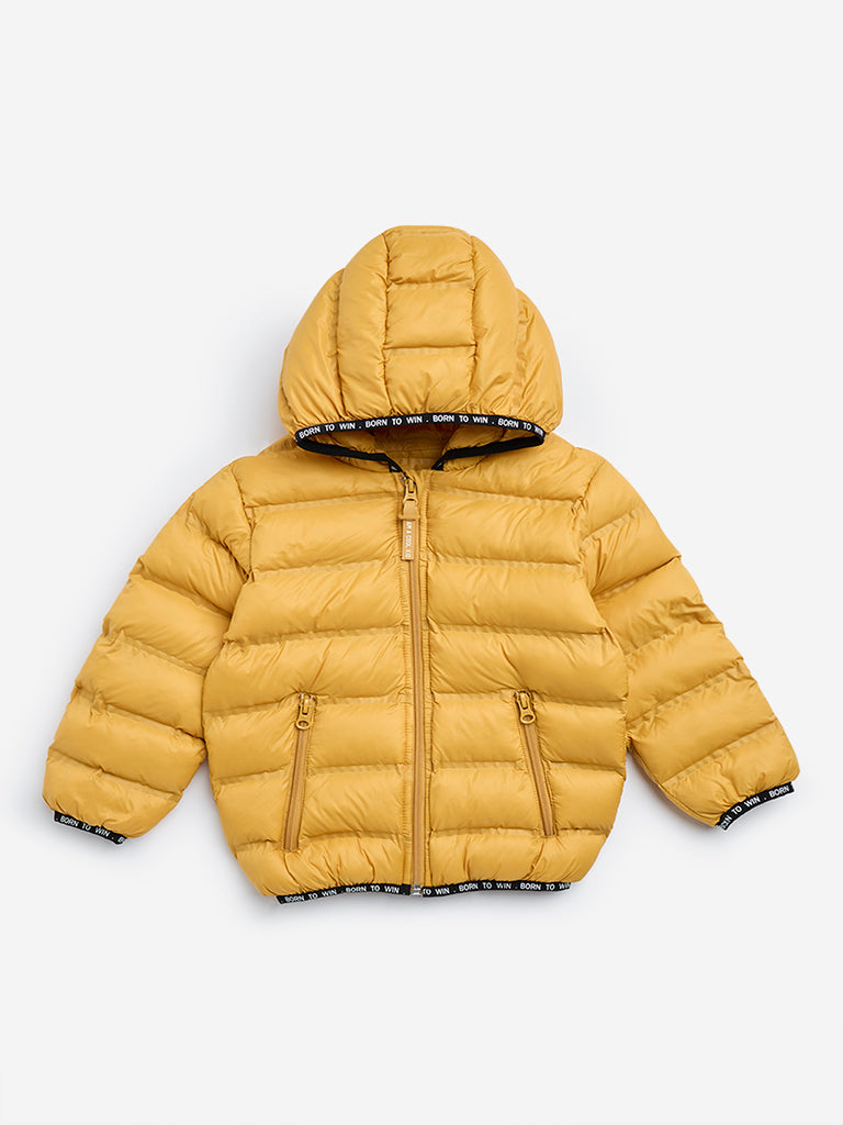 Buy HOP Kids Yellow Hooded Puffer Jacket from Westside