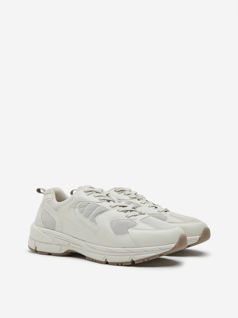 Buy SOLEPLAY Off White Lace Up Mesh Sneakers from Westside