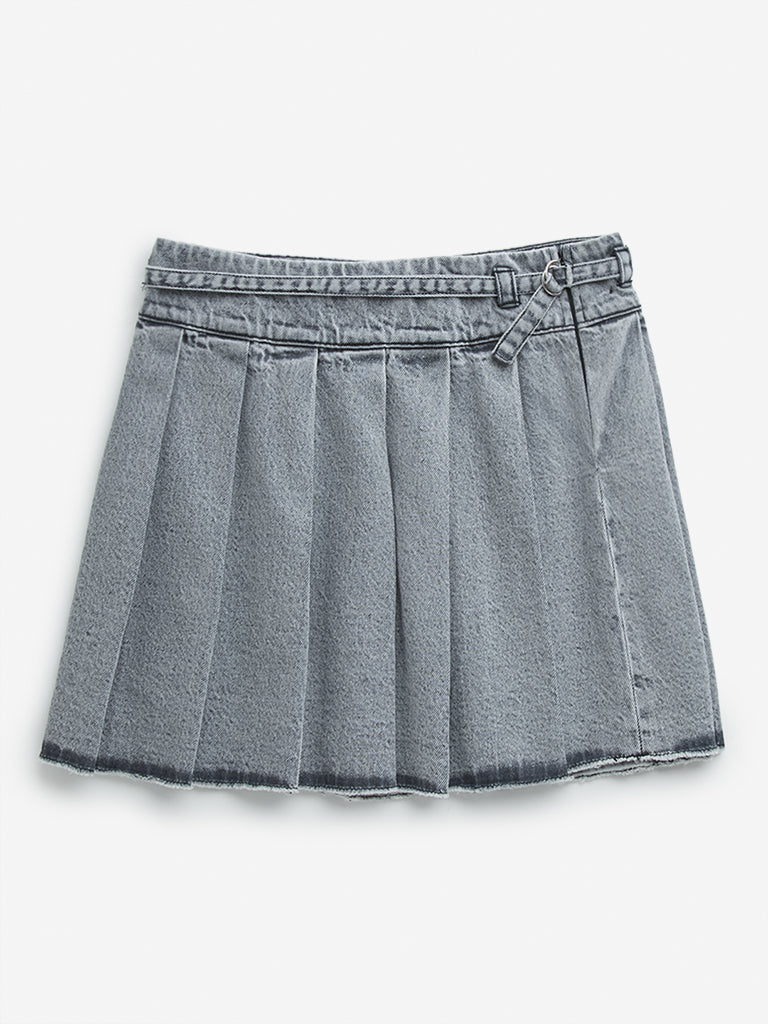 Grey box pleated skirt style hotsell