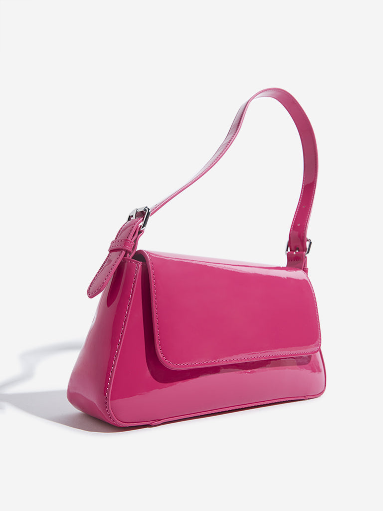 Buy Nuon Fuchsia Baguette Bag from Westside