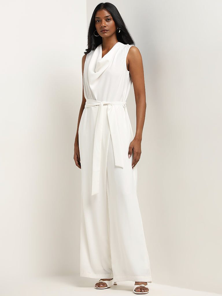 Buy white jumpsuit on sale