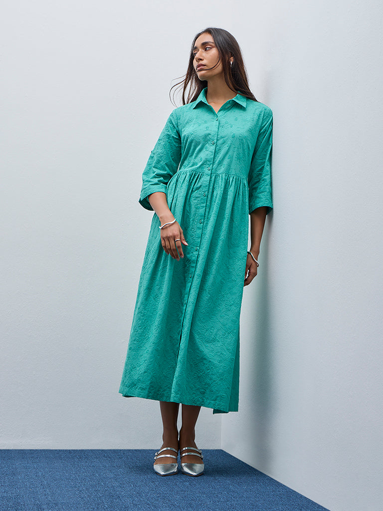 Light green shirt dress best sale