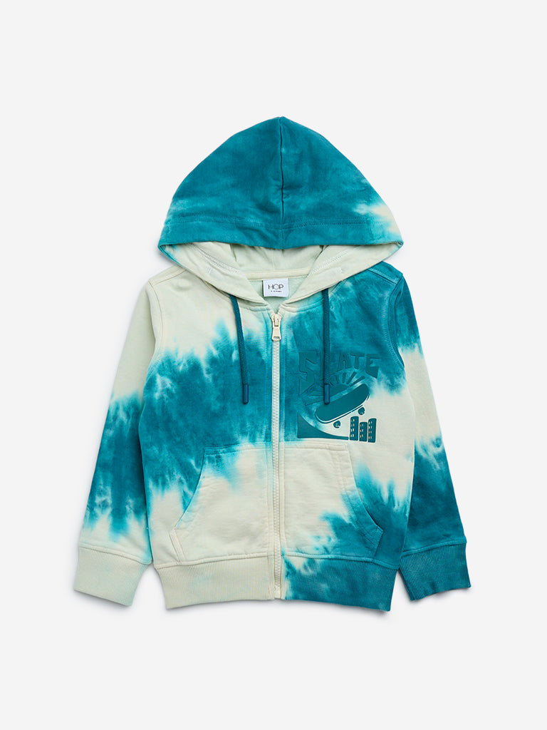 Buy HOP Kids Teal Tie Dye Design Cotton Sweatshirt from Westside