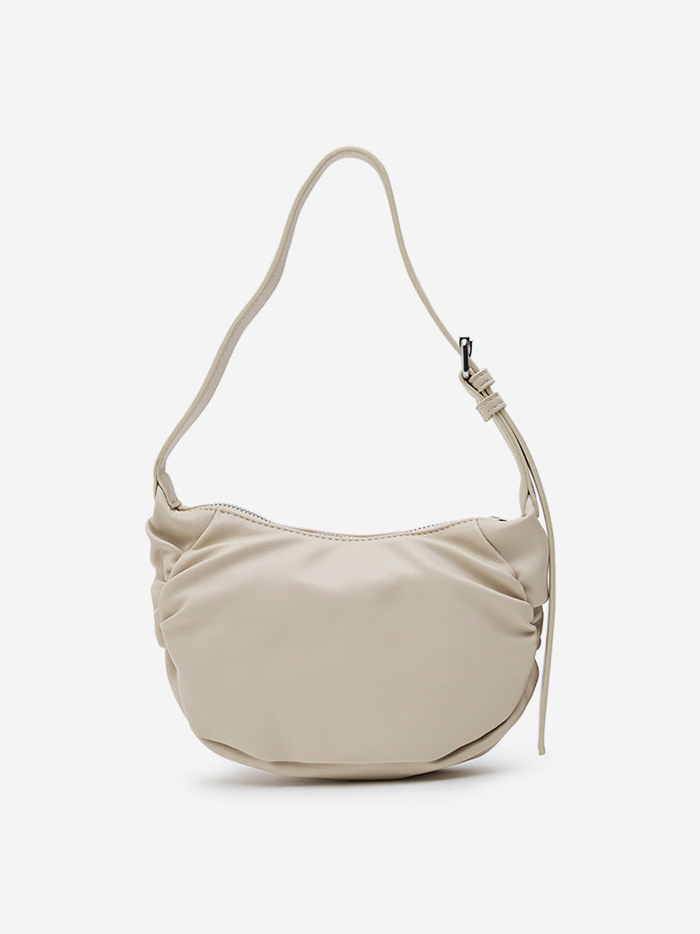 Buy Westside Off White Faux Leather Baguette Bag from Westside