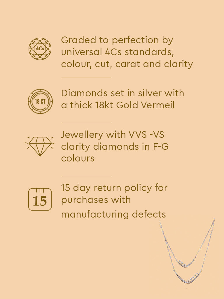 Layered Bead Detailed Lab Diamond Necklace