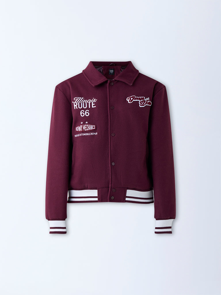 Nuon Wine Typographic Relaxed-Fit Jacket