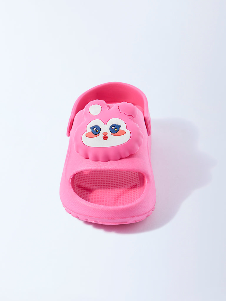 Yellow Pink Applique Detailed Clogs
