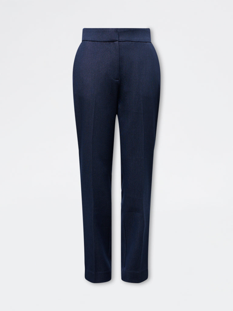 Wardrobe Indigo Solid High-Rise Trousers