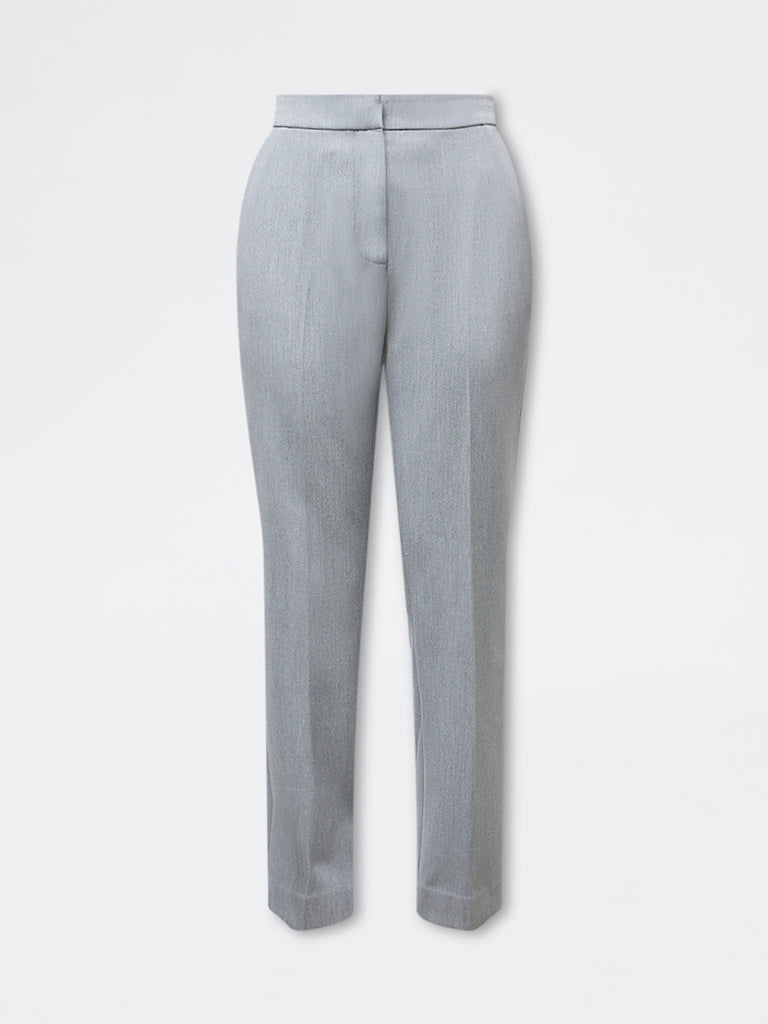 Wardrobe Grey Solid High-Rise Trousers