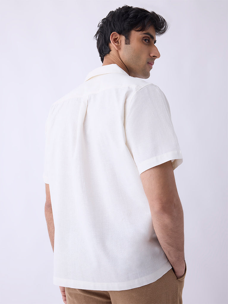 ETA Off-White Botanical Relaxed-Fit Cotton-Blend Shirt